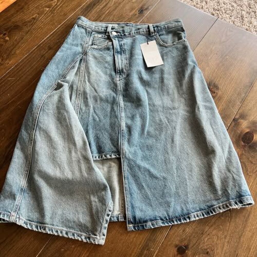 New-Zara Asymmetric Denim Skirt-small